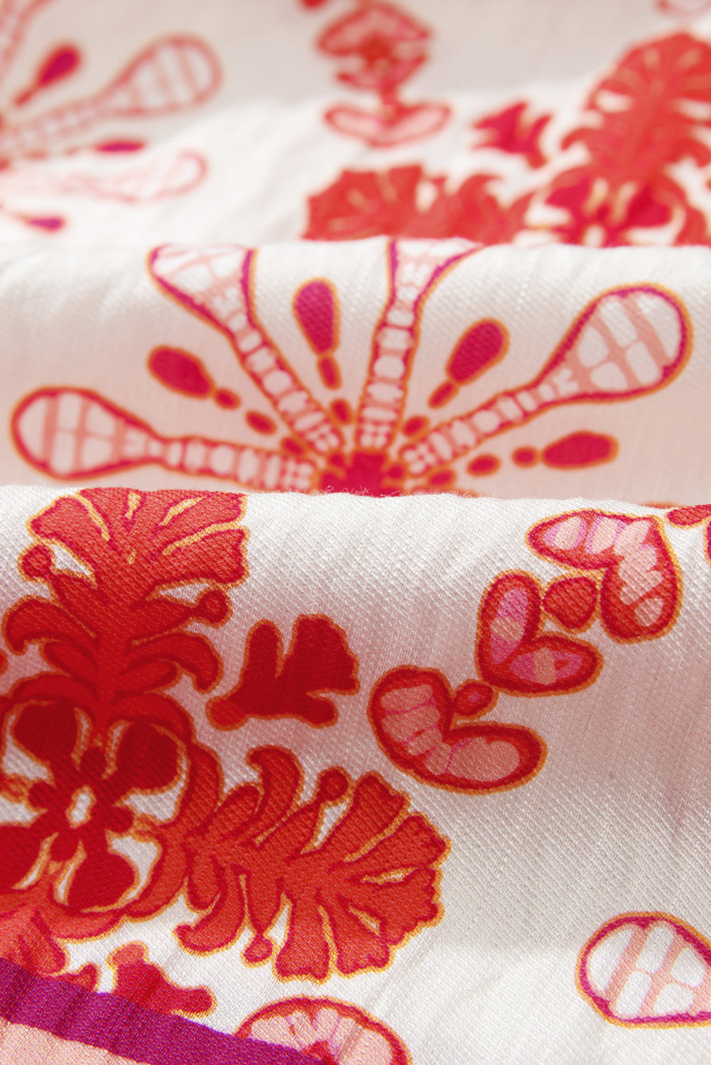 Boho Floral Lace-Up V-Neck Mini Dress