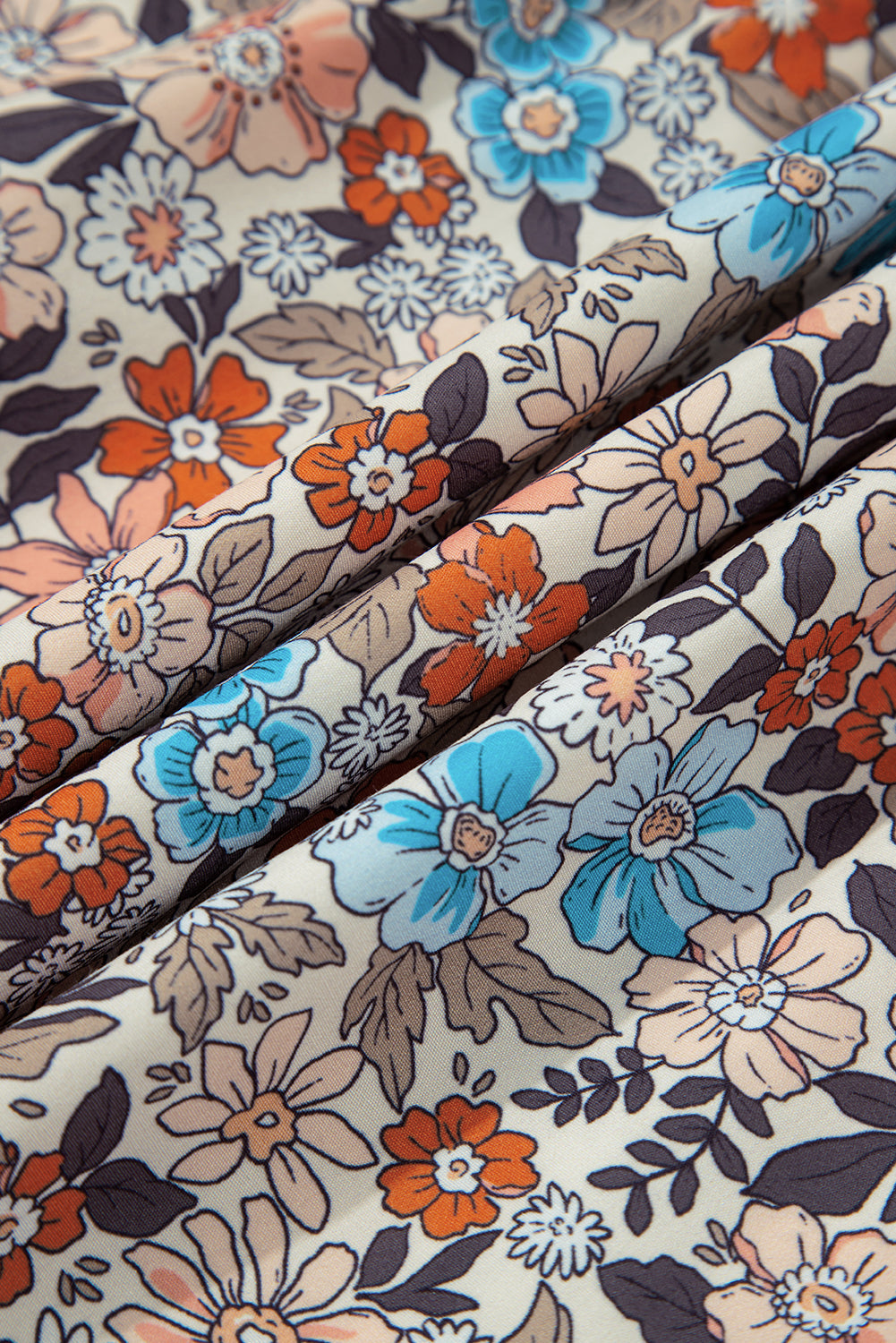 Boho Floral Short Puff Sleeve Mini Dress